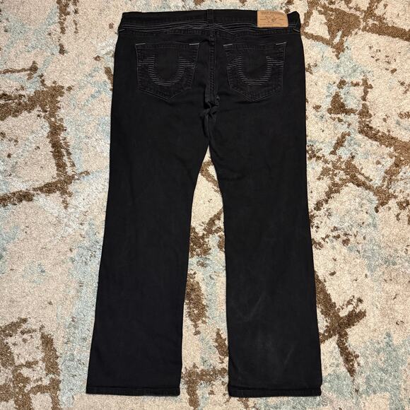 True Religion Mens Straight Black Jeans Size 42x32 Y2K - Picture 1 of 7